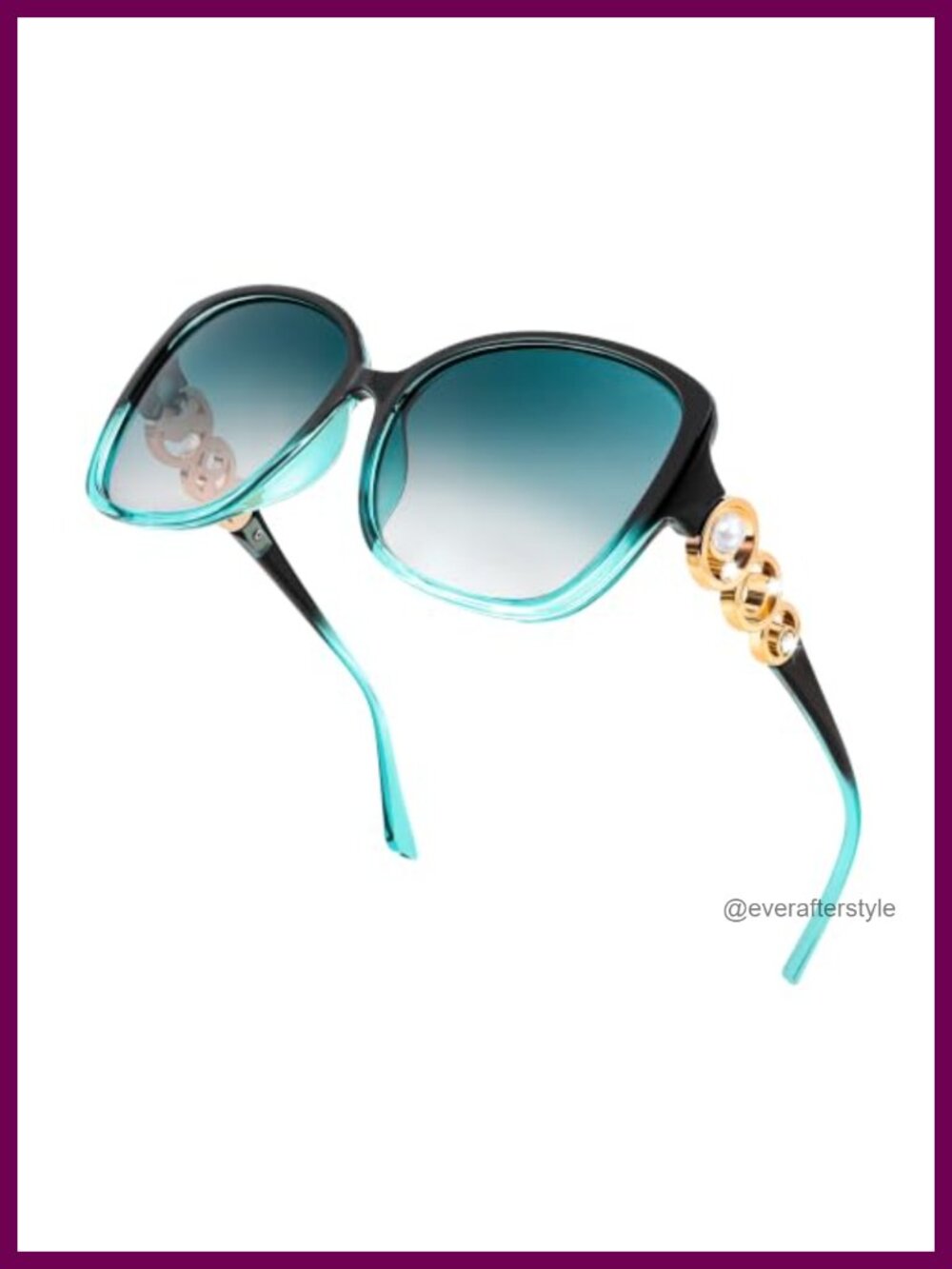 Women's Oversized Square Polarized Sunglasses UV400 Pearl Crystal